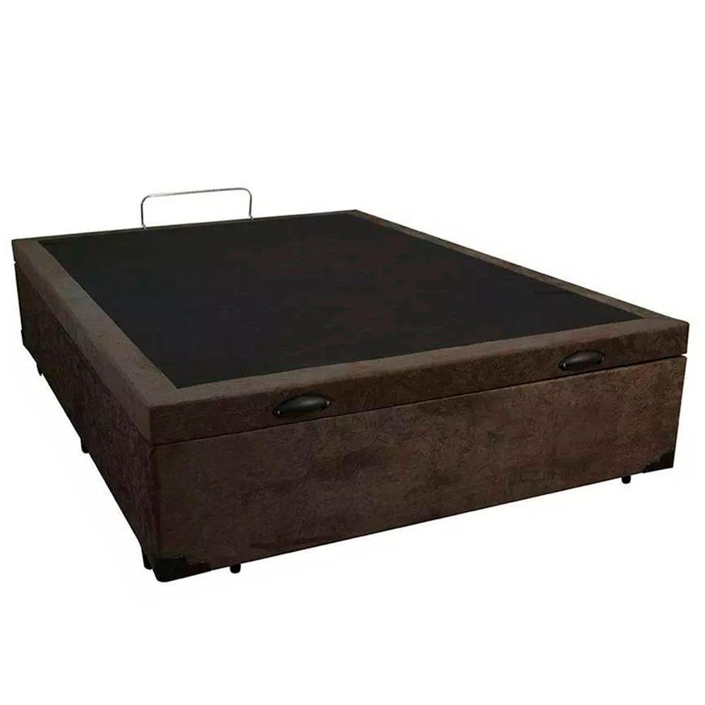 Cama Box Baú Viúva Sereneprime Suede Marrom 128x188x44 - 5