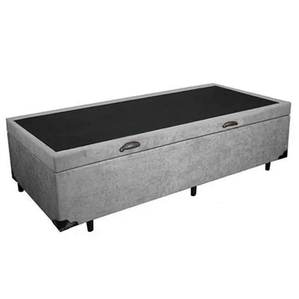 Cama Box Baú Solteiro Suede Sereneprime Cinza 88x188x44 - 6