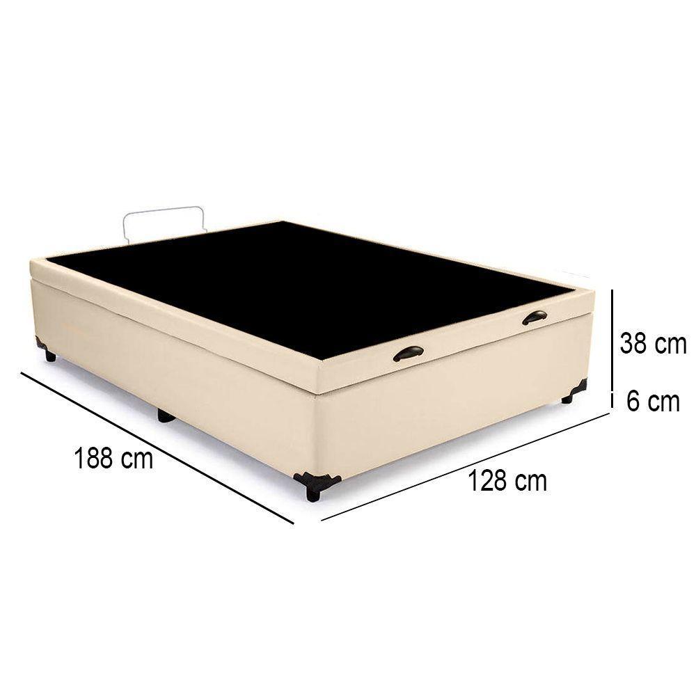 Cama Box Baú Viúva Sereneprime Sintético Bege 128x188x44 - 3