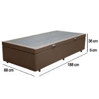 Cama Box Baú Solteiro Sintético Sereneprime Marrom 88x188x44
