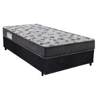 Cama Box Solteiro Suede + Colchão De Espuma D33 - Sereneprime - 88cm Preto - 1