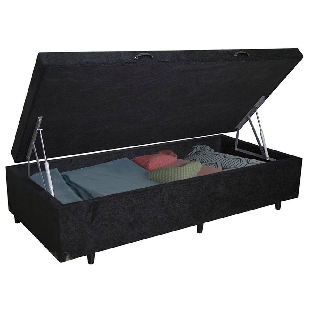 Cama Box Baú Solteiro Suede Sereneprime Preto 88x188x44 - 5