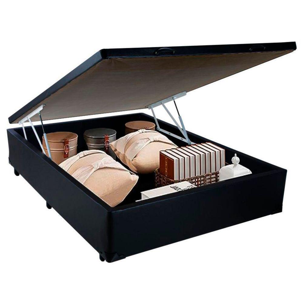 Cama Box Baú Viúva Sereneprime Sintético Preto 128x188x44 - 5