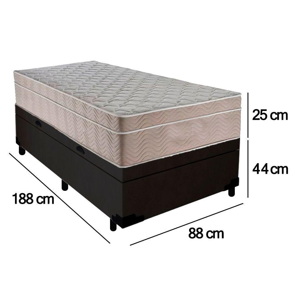 Cama Box Baú Suede Solteiro + Colchão Sereneprime Molas Ensacadas 88x188x69 Preto - 4