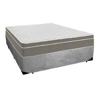 Cama Box Casal Suede + Colchão Sereneprime Molas Ensacadas 138x188x65 Cinza - 1