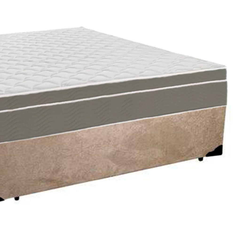 Cama Box Casal Suede + Colchão Sereneprime Molas Ensacadas 138x188x65 Bege - 6