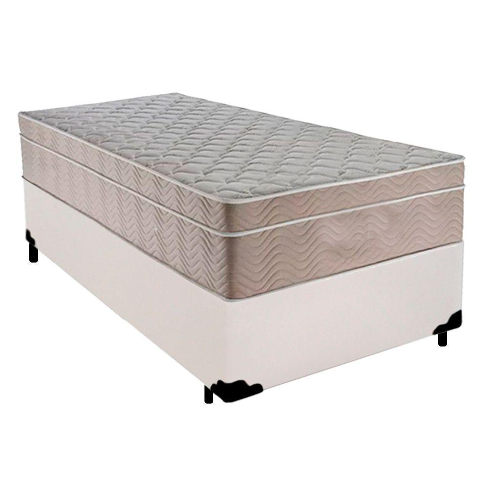 Cama Box Solteiro Sintético + Colchão De Molas Ensacadas - Sereneprime - 88cm Branco - 1