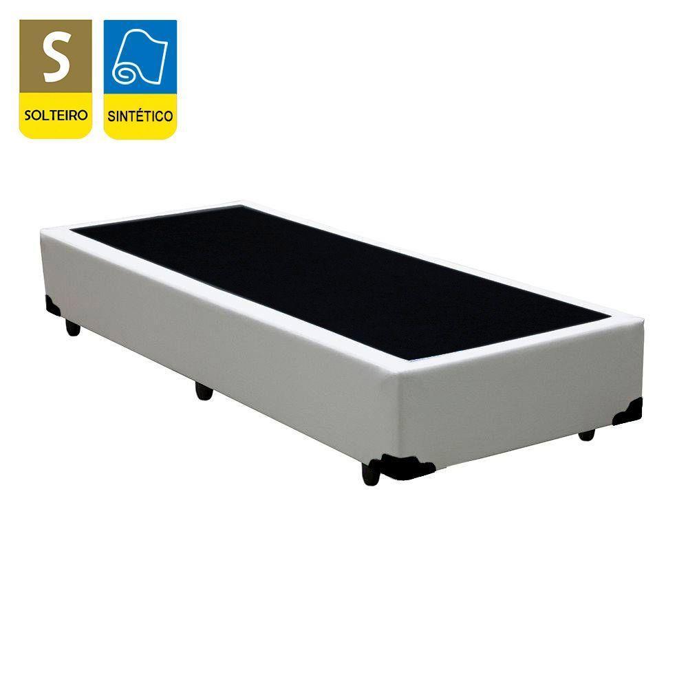 Cama Box Solteiro Sintético + Colchão De Molas Ensacadas - Sereneprime - 88cm Branco - 2