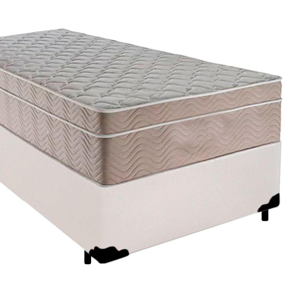 Cama Box Solteiro Sintético + Colchão De Molas Ensacadas - Sereneprime - 88cm Branco - 5