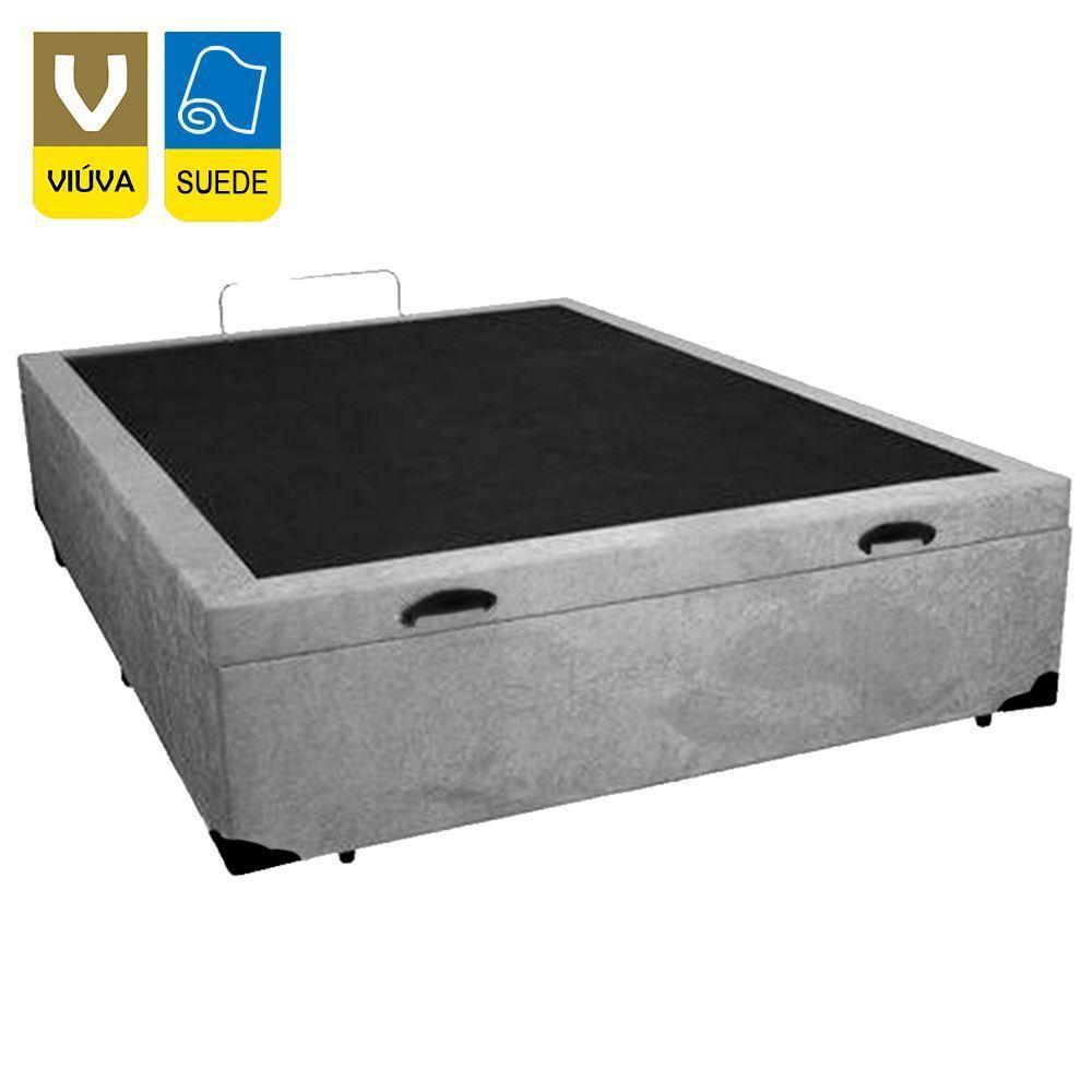 Cama Box Baú Viúva Sereneprime Suede Cinza 128x188x44 - 2