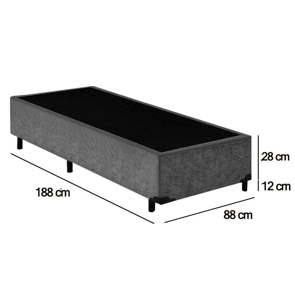 Cama Box Solteiro Suede Sereneprime Cinza 88x188x40 - 6