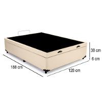 Cama Box Baú Viúva Sereneprime Sintético Bege 128x188x44 - 3