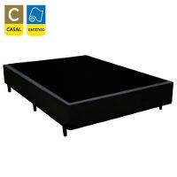 Cama Box Casal Sintético + Colchão De Espuma D33 - Sereneprime - 138cm Preto