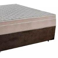 Cama Box Casal Suede + Colchão Sereneprime Molas Ensacadas 138x188x65 Marrom