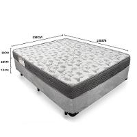 Cama Box Casal Suede + Colchão De Espuma D33 - Sereneprime - 138cm Cinza - 3