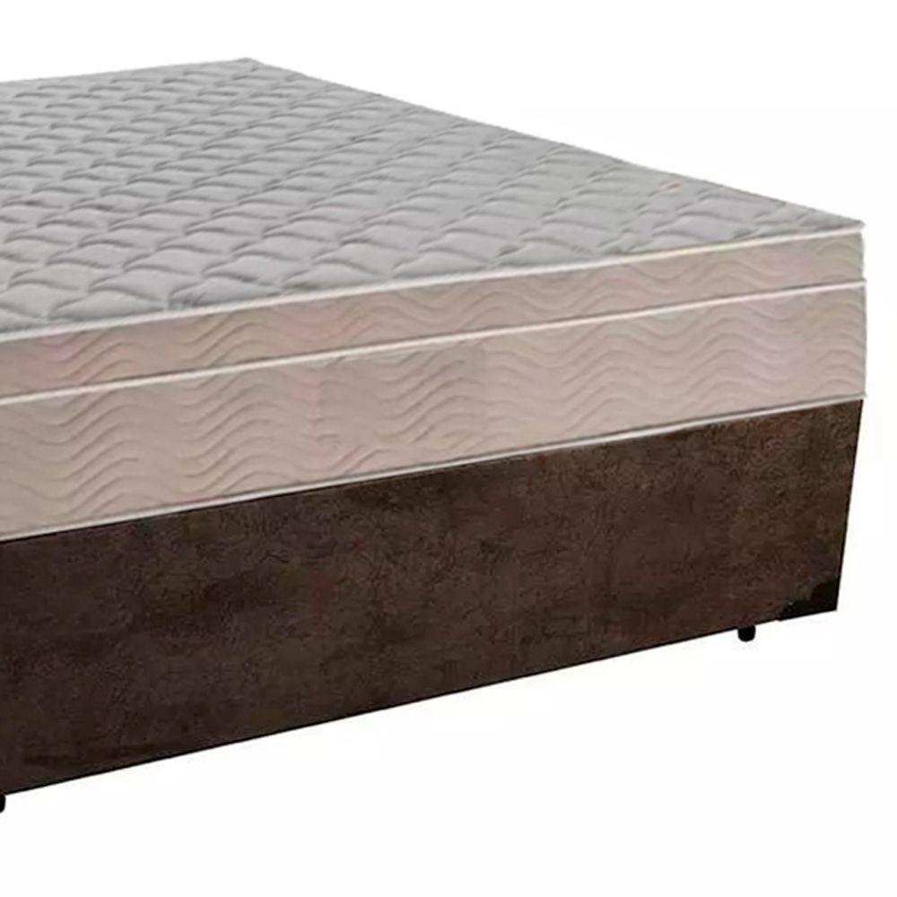 Cama Box Casal Suede + Colchão Sereneprime Molas Ensacadas 138x188x65 Marrom - 3