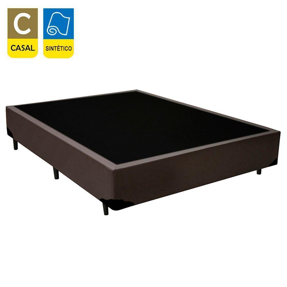 Cama Box Casal Sintético + Colchão De Espuma D33 - Sereneprime - 138cm Marrom - 2