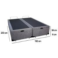 Cama Box Baú King Bipartido Suede Sereneprime Cinza 192x203x44 - 5
