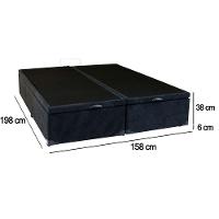 Cama Box Baú Queen Bipartido Suede Sereneprime Preto 158x198x44 - 5