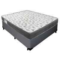 Cama Box Casal Sintético + Colchão De Espuma D33 - Sereneprime - 138cm Cor:cinza - 1