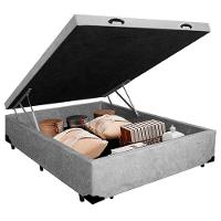 Cama Box Baú Viúva Sereneprime Suede Cinza 44x128x188 - 6