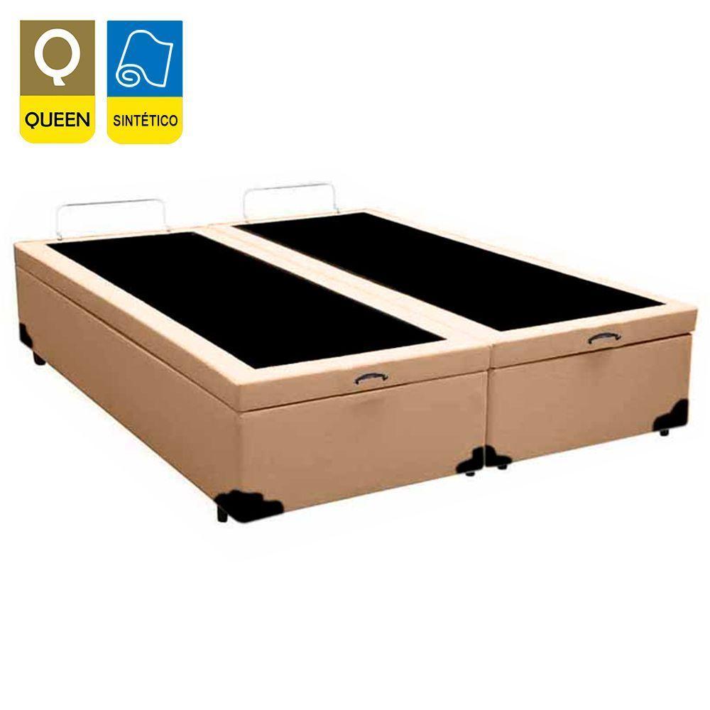 Cama Box Baú Queen Bipartido Sintético Sereneprime Bege 158x198x44 - 3
