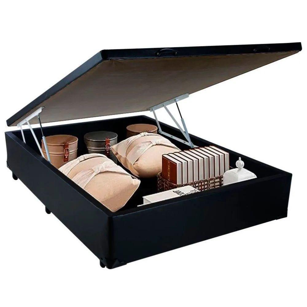Cama Box Baú Casal Sintético Sereneprime Preto 138x188x44 - 3