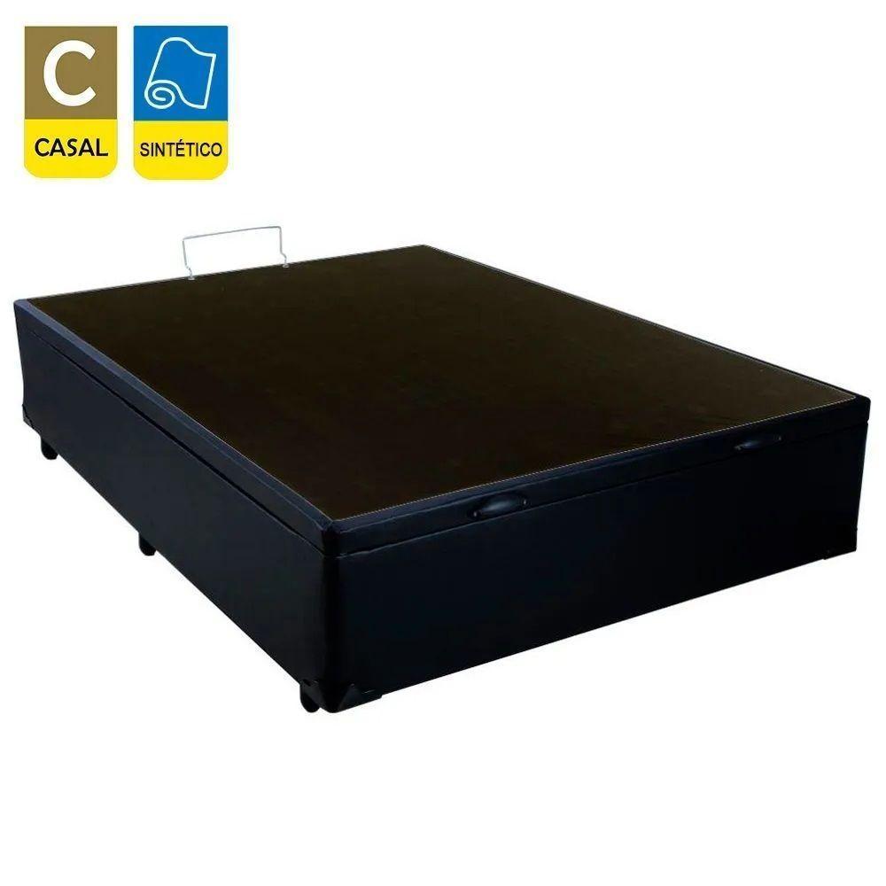 Cama Box Baú Casal Sintético Sereneprime Preto 138x188x44 - 5