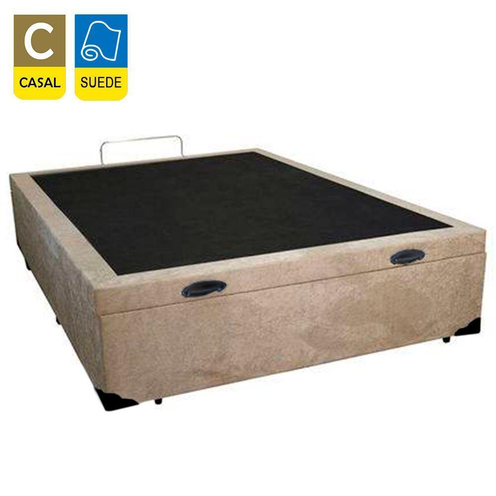 Cama Box Baú Casal Suede Sereneprime Bege 138x188x44 - 4