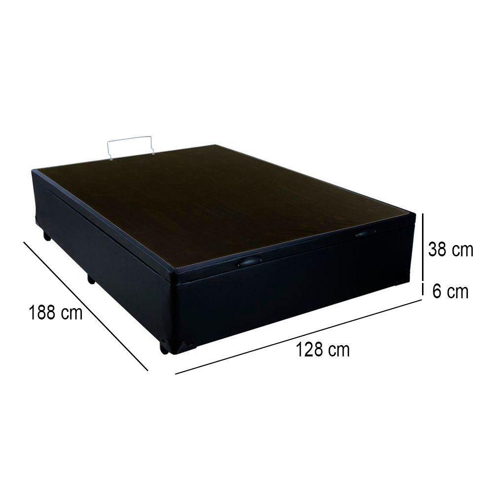 Cama Box Baú Viúva Sereneprime Sintético Preto 44x128x188 - 3