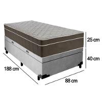 Cama Box Baú Suede Solteiro + Colchão Sereneprime Molas Ensacadas 88x188x69 Cinza - 3