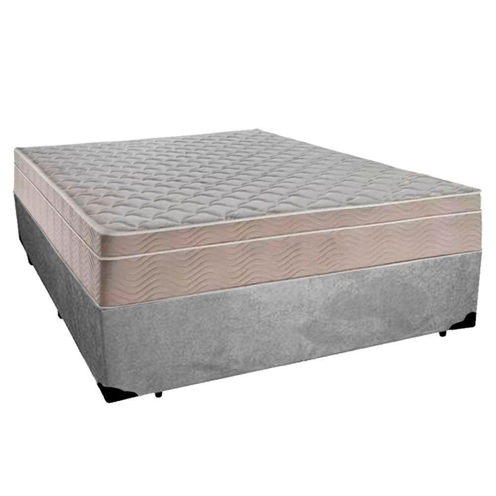 Cama Box Casal Suede + Colchão Sereneprime Molas Ensacadas 138x188x65 Cinza - 3