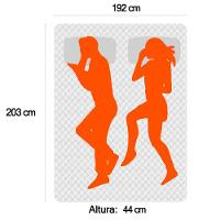 Cama Box Baú King Bipartido Sintético Sereneprime Bege 192x203x44