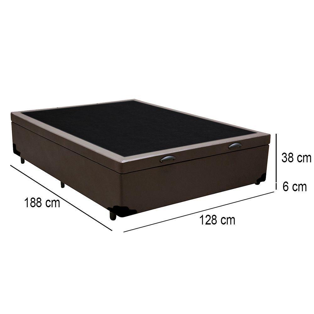 Cama Box Baú Viúva Sereneprime Sintético Marrom 44x128x188 - 3