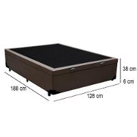 Cama Box Baú Viúva Sereneprime Sintético Marrom 44x128x188 - 3