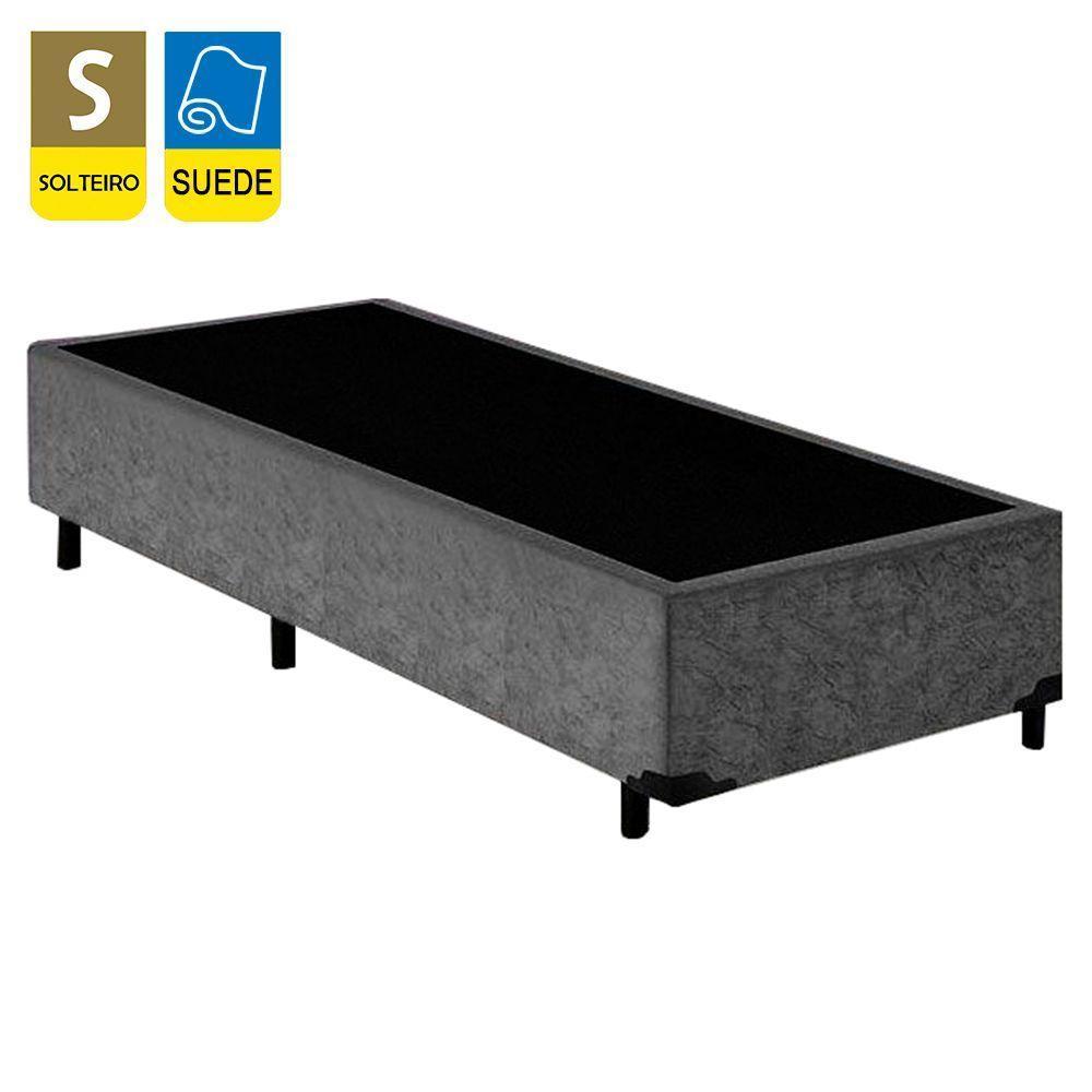 Cama Box Solteiro Suede + Colchão De Espuma D33 - Sereneprime - 88cm Cinza - 8