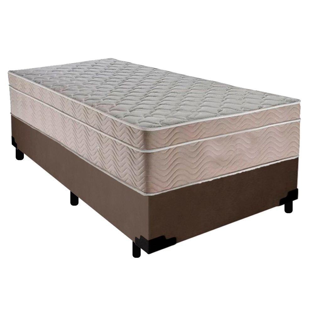 Cama Box Suede Solteiro + Colchão Sereneprime Molas Ensacadas 88x188x65 Cor:marrom - 6