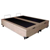 Cama Box Baú Casal Bipartido Suede Sereneprime Bege 138x188x44