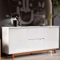 Balcão Buffet Flow 2 Portas 2 Gavetas 163cm Ej Móveis Branco - 2