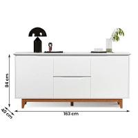 Balcão Buffet Flow 2 Portas 2 Gavetas 163cm Ej Móveis Branco - 3