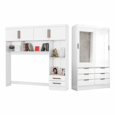 Guarda Roupa Modulado Sevilha 6 Portas 8 Gavetas Branco MDP com Espelho Carioca Móveis