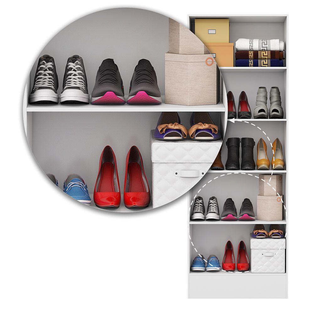 Sapateira Tokio 2 Portas 5 Prateleiras Carioca Móveis Branco - 6