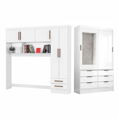 Guarda Roupa Modulado Sevilha 7 Portas 8 Gavetas Branco MDP com Espelho Carioca Móveis