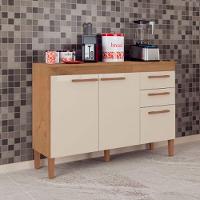 Balcão De Cozinha Modena 3 Portas 2 Gavetas Atualle Móveis Cinamomo-off White - 2