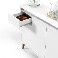 Aparador Buffet Veneza 3 Portas 1 Gaveta 93cm Ej Móveis Branco - 5