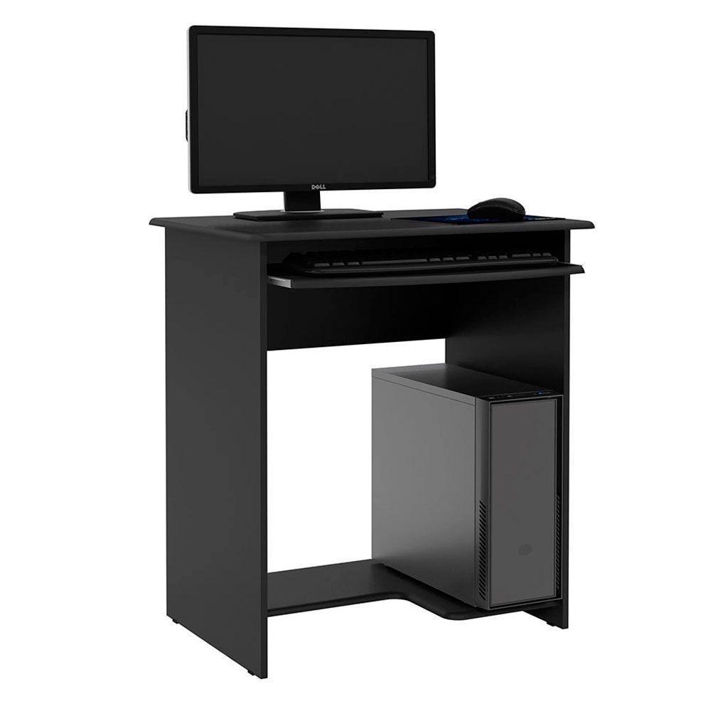 Mesa Escrivaninha Para Computador Prática 65cm Ej Móveis Preto - 1