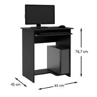 Mesa Escrivaninha Para Computador Prática 65cm Ej Móveis Preto - 3