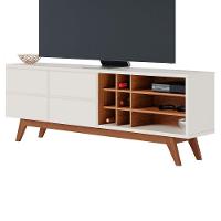 Rack Para Tv Noronha 70 Pol 2 Portas 2 Prateleiras Colibri Off White Matte-freijó - 1