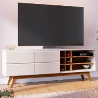 Rack Para Tv Noronha 70 Pol 2 Portas 2 Prateleiras Colibri Off White Matte-freijó - 2