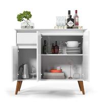 Balcão Buffet Veneza 3 Portas 1 Gaveta 93cm Ej Móveis Branco - 5